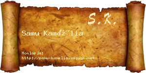 Samu Kamélia névjegykártya